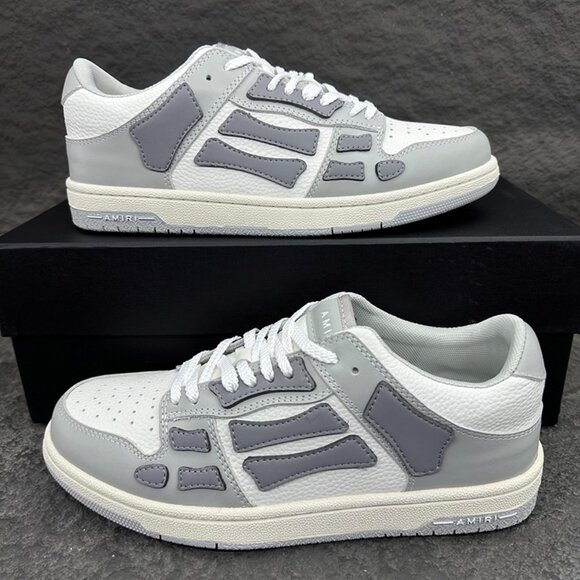 AMIRI Other - Amiri White And Grey Colorblock Low-Top Leather Sneakers